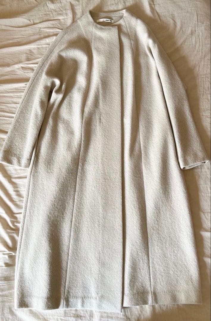 ジャケット・アウター evam eva press wool coat ivory 2