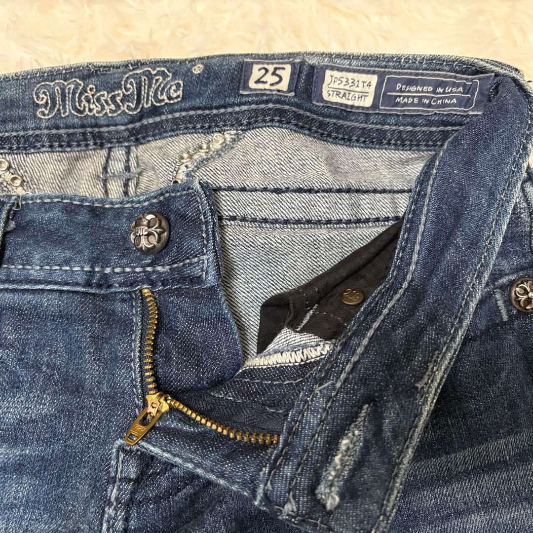 ★希少人気【MissMe 】ラインストーン刺繍フェザーデニム平成ギャルy2kＳ