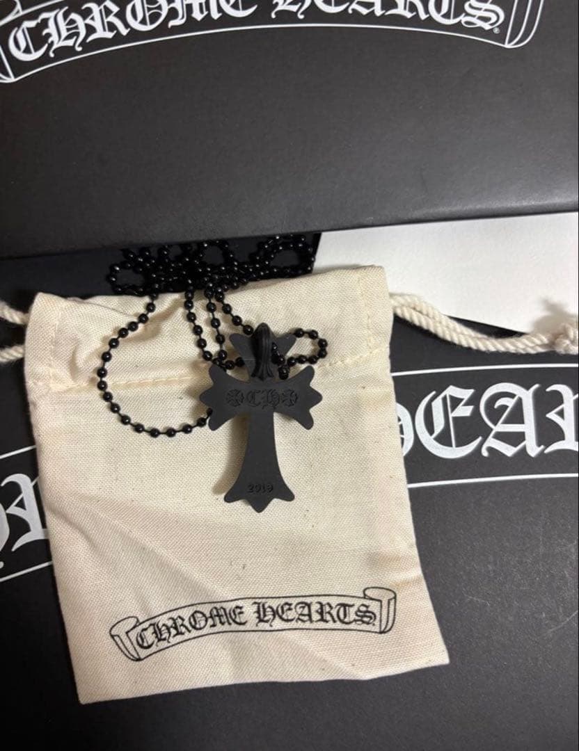 Chrome Hearts ブラッククロスシリコンネックレス 48時間以内配送