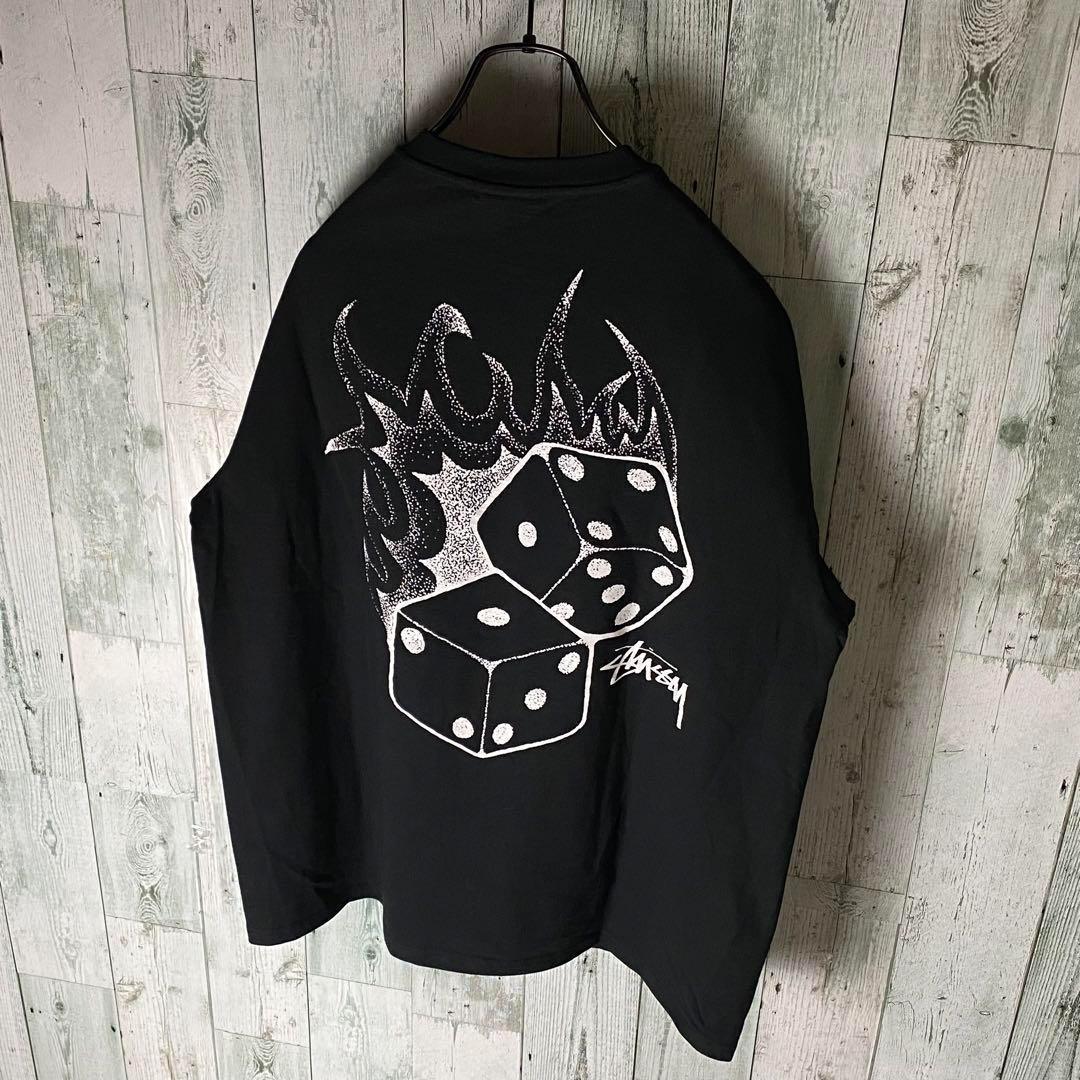 【※未使用品】ステューシー★ファイヤーダイスロゴ tシャツ L 黒 タグ付き