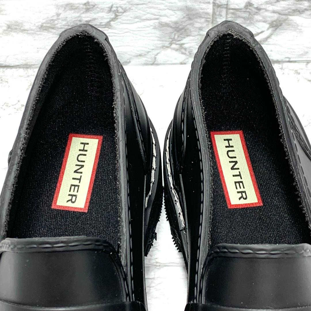美品✨HUNTER リファインドステッチペニーローファー　レインシューズ　UK5