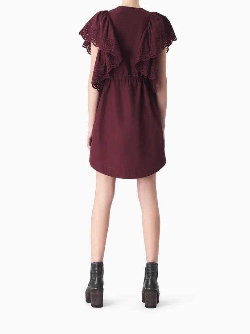 SEE BY CHLOE フレンチスリーブドレス レースブラウス