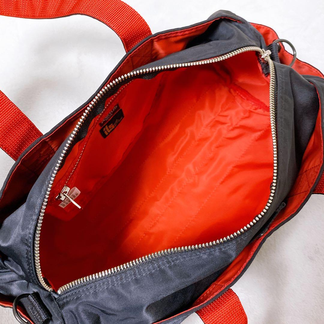 極美品　PORTER×ILS　エルファイン　2WAYミニボストンバッグ　黒　赤
