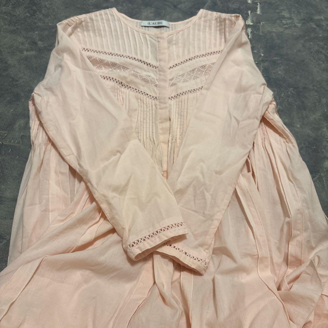 ワンピース Laubeblanc Pin-tuck Lace Mini Dress pink