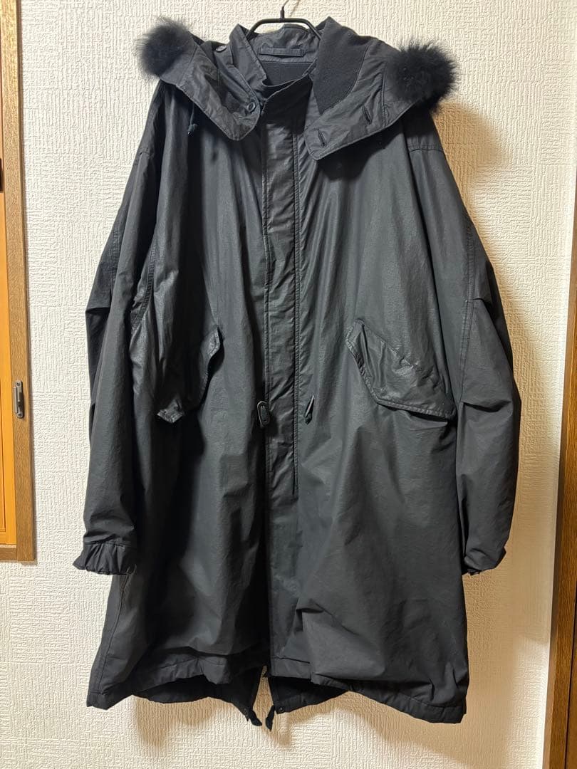 comoli 25aw コットンナイロンミリタリーフーデッドコート　サイズ3
