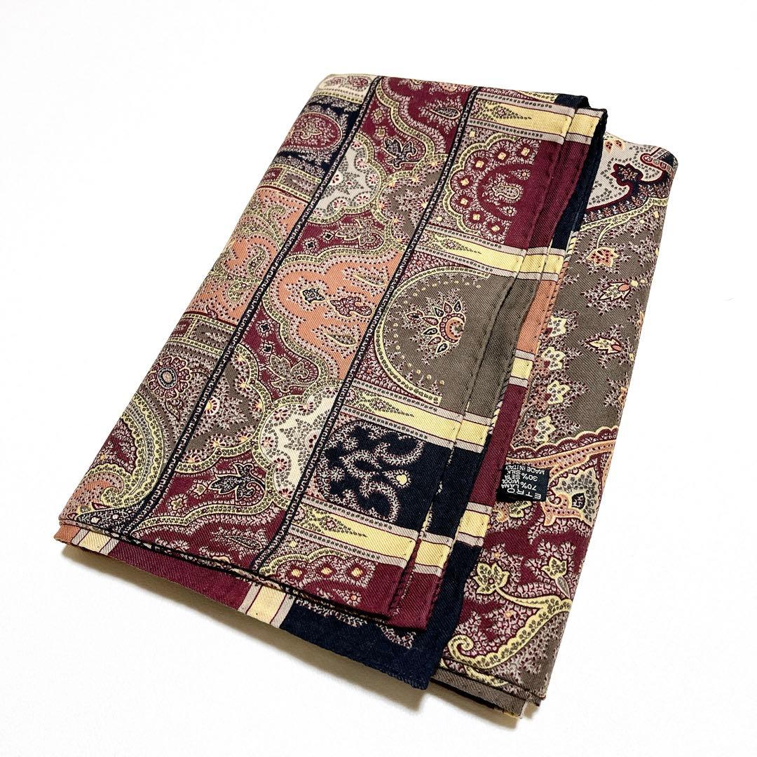 【極美品】エトロ ETRO 大判ストール シルクウール ペイズリー