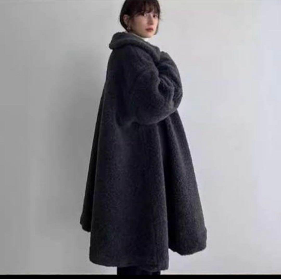 クラネCLANEグレー ボア ロングコート