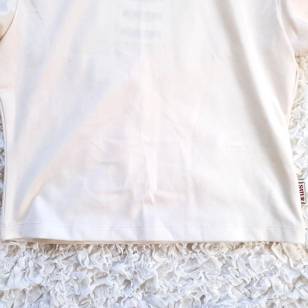 未使用⭐︎SATUR セター クロップド リンガー Tシャツ ホワイト［B5］