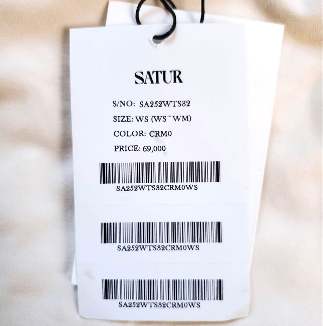 未使用⭐︎SATUR セター クロップド リンガー Tシャツ ホワイト［B5］