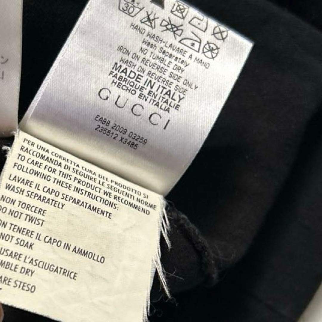 GUCCIネックドローコードデザインカットソートップスTシャツXSサイズ立体ロゴ