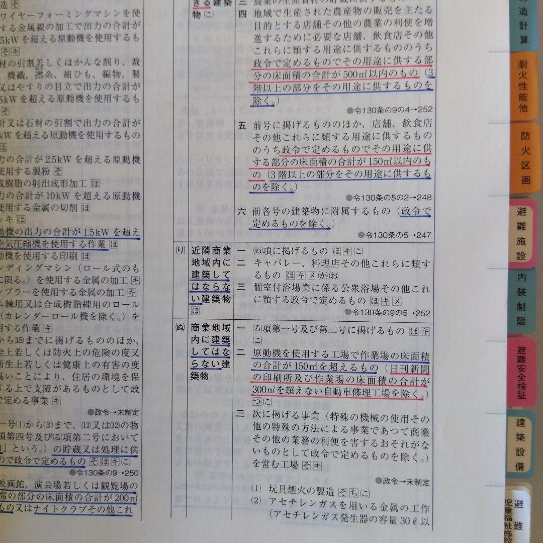 【線引き・インデックス済】「建築関係法令集　令和7年版法令編」総合資格学院