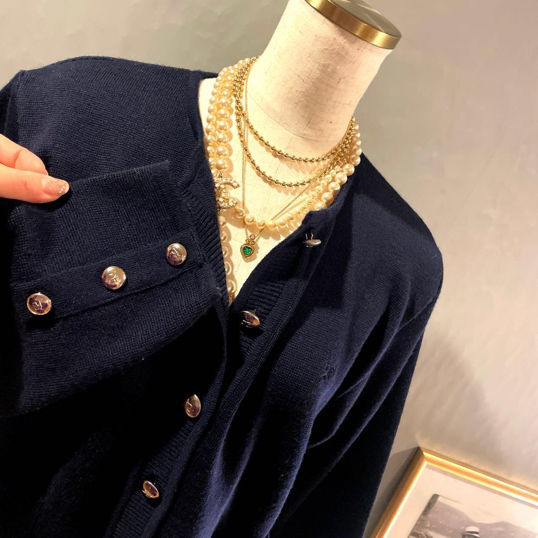 【4万円】courregesロゴボタン　ニットジャケットカーディガン