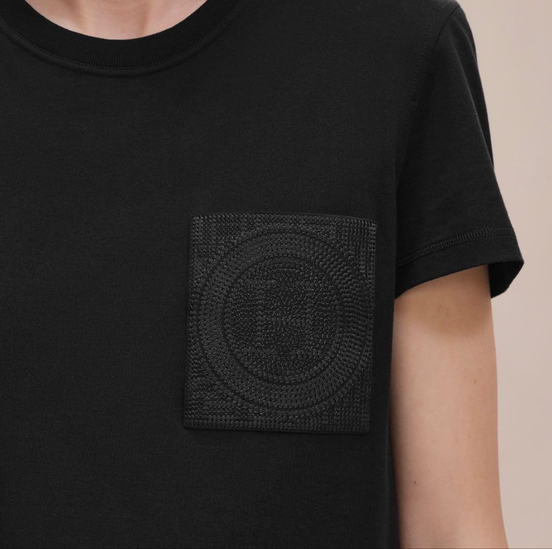 新品 HERMES エルメス モザイク ポケット 刺繍 Tシャツ 34 タグ付き