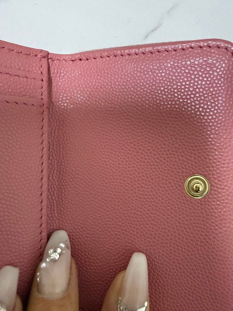 CHANEL ピンク レザー 二つ折り財布✴︎5日までのセール