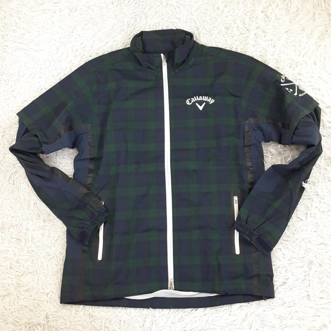 美品◎Callaway キャロウェイ レインウェアセット キャップ付 チェック柄