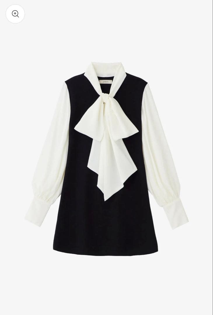 poláura ポローラ　リボンドッキングワンピース（ブラック）