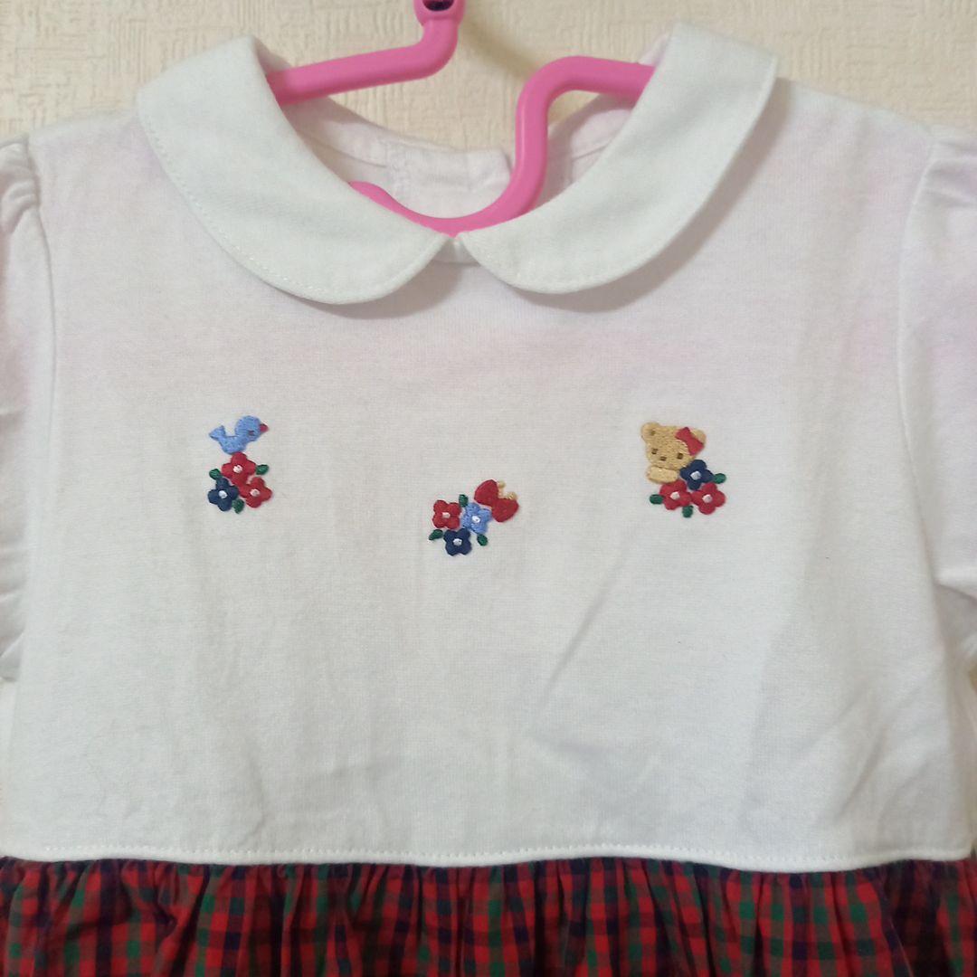 【超美品】ファミリア　ワンピース　チェック　切り替え