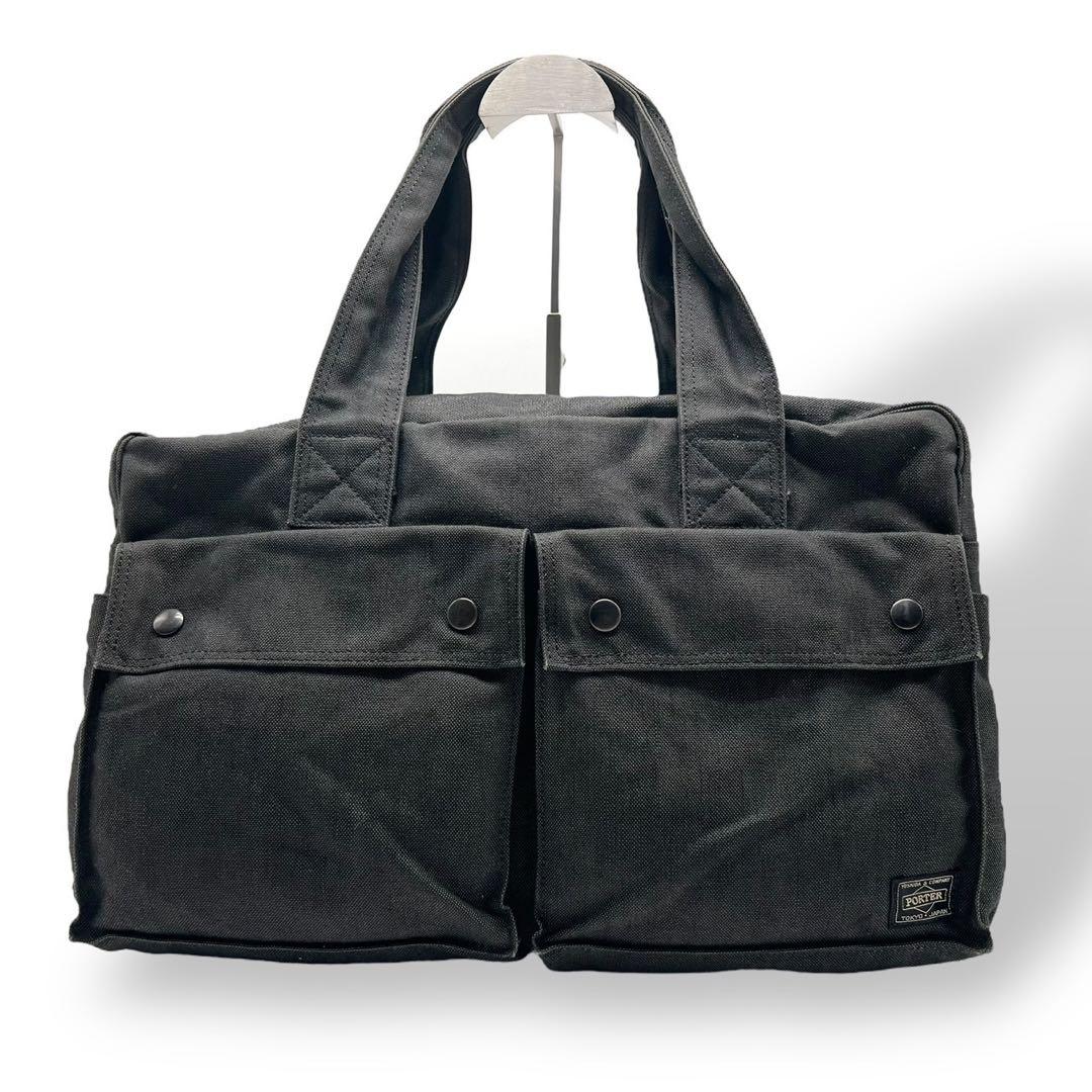 美品 PORTER ポーター スモーキー ボストンバッグ ブラック 吉田カバン