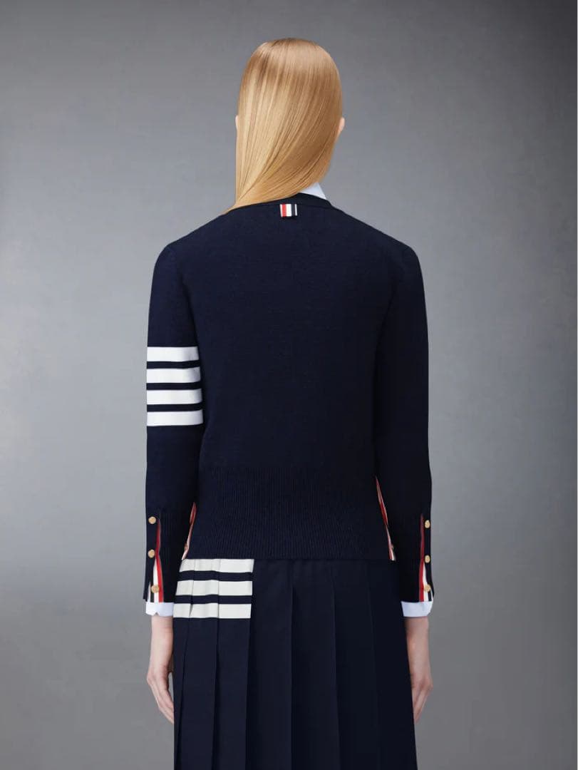 Thom Browne コットン4BARミラノクラシックVネックカーディガン