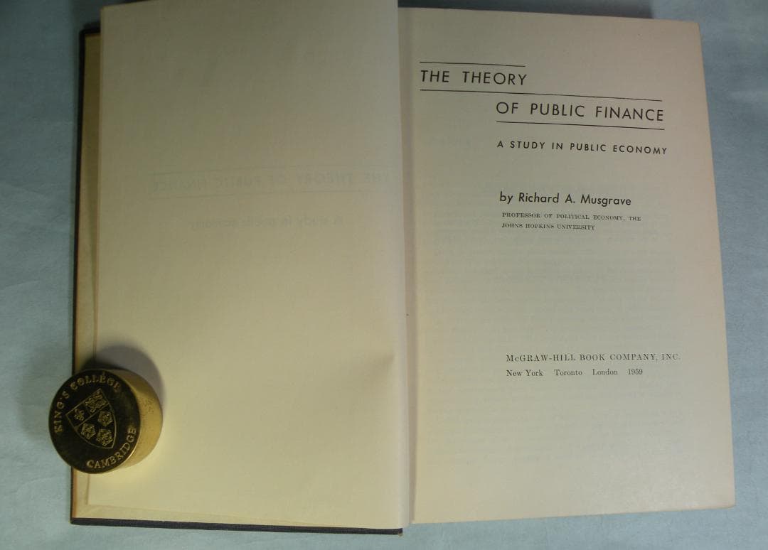 Musgrave “The Theory of Public Finance”