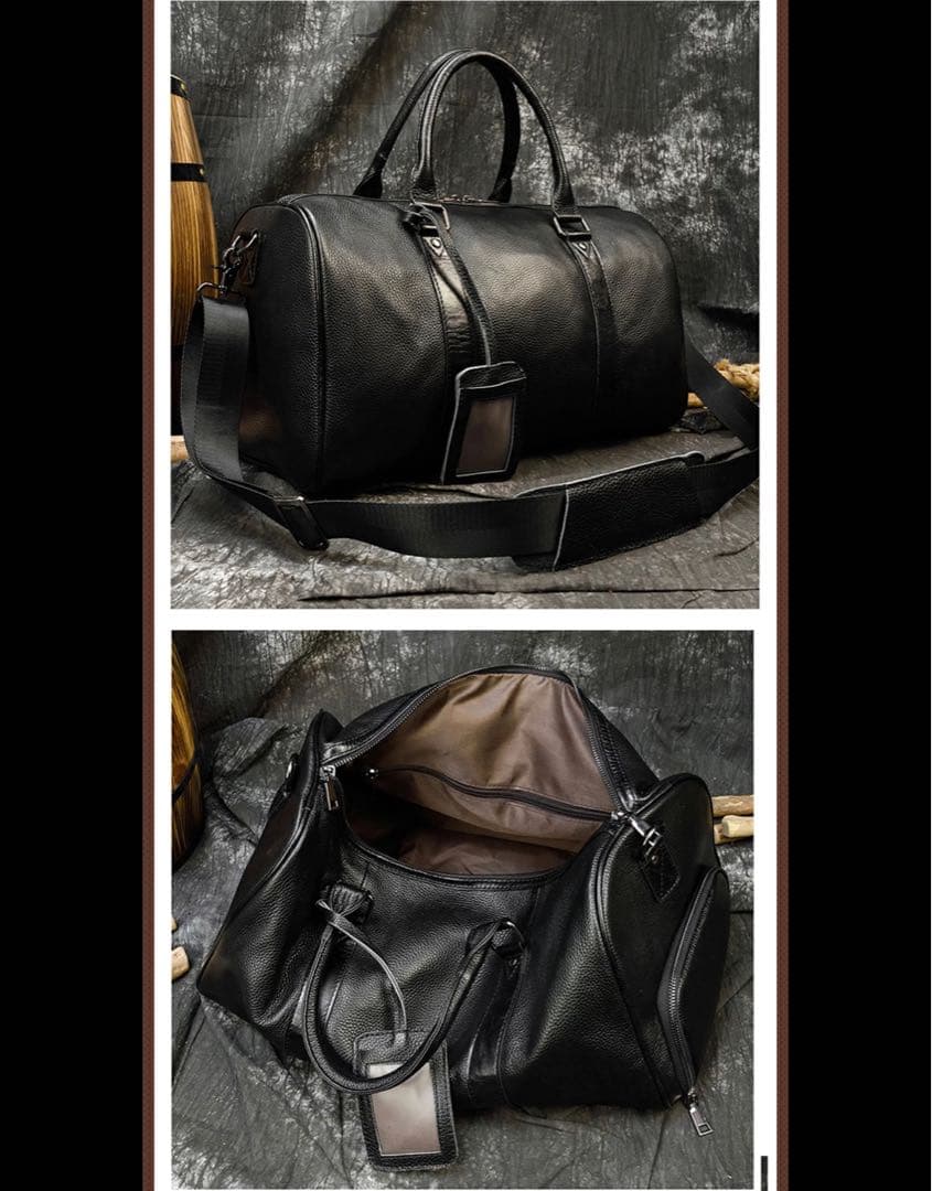 【新品】ボストンバッグ メンズ 本革 シューズ　大容量 ゴルフ　旅行バック