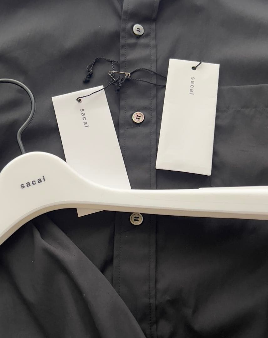 sacai Cotton Poplin Shirt ドッキングシャツ黒 【美品】