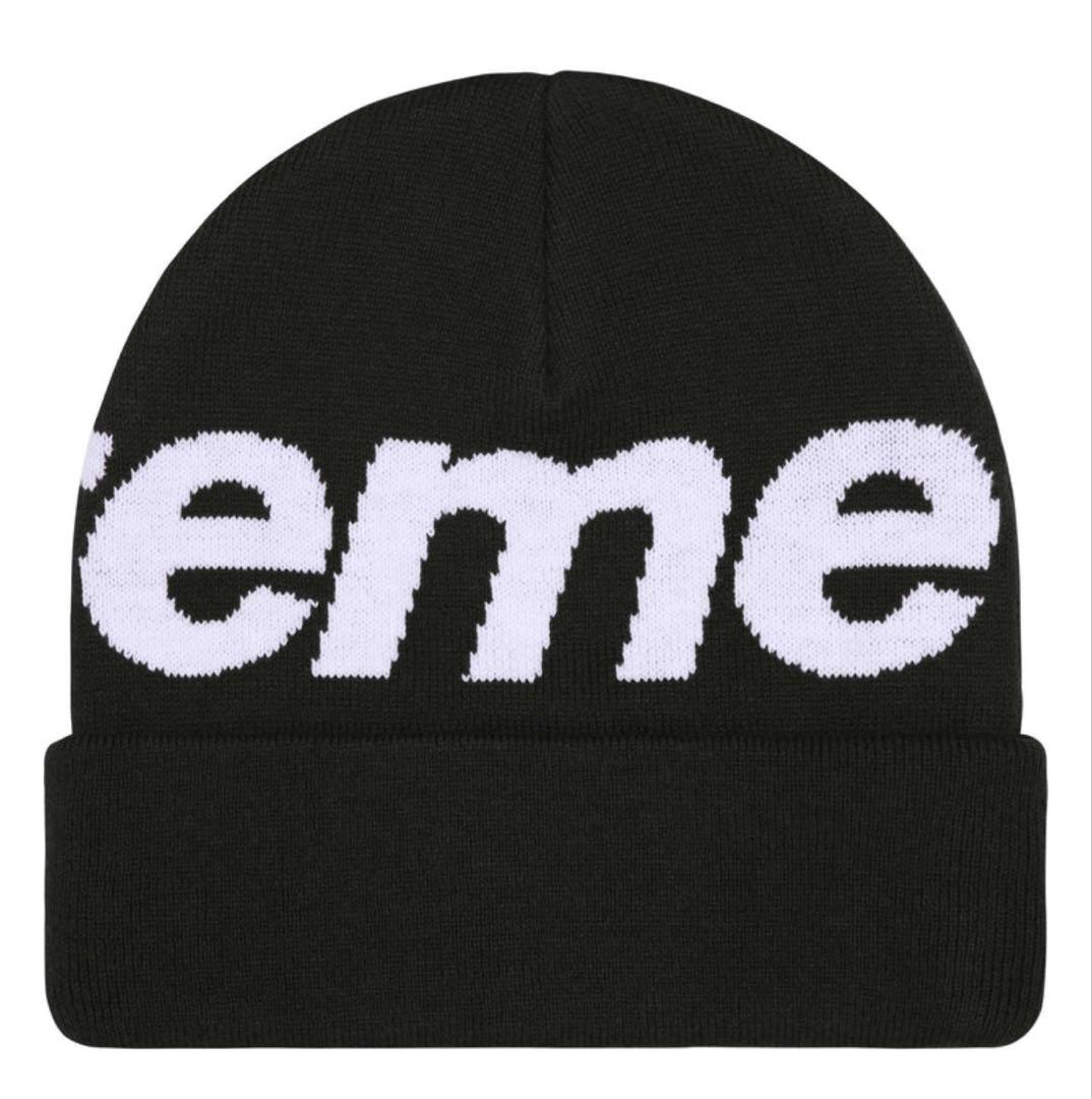 【新品未使用】Supreme ビッグロゴ ニット帽 ブラック2025FW
