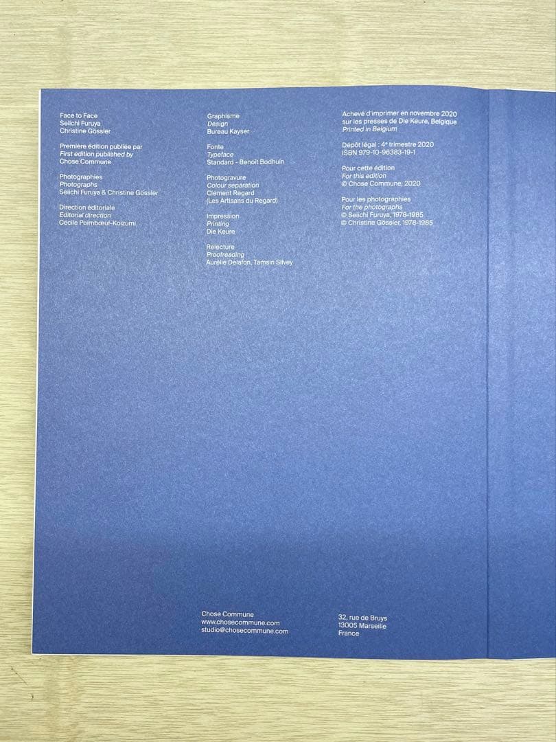 Seiichi Furuya 古屋誠一 FACE TO FACE メモワール