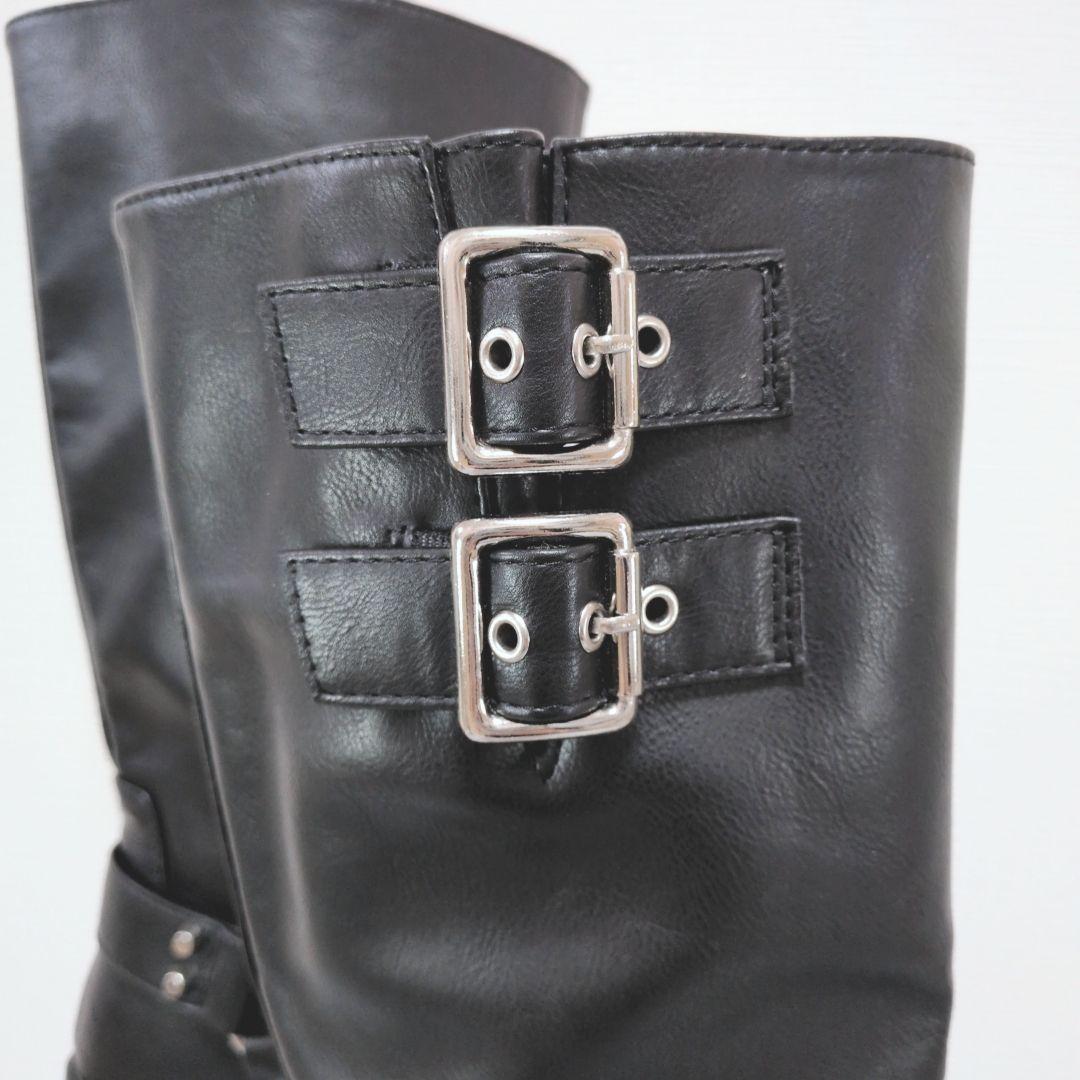 【美品】LILY BROWN バイカーブーツ 23.5cm ブラック Y2K