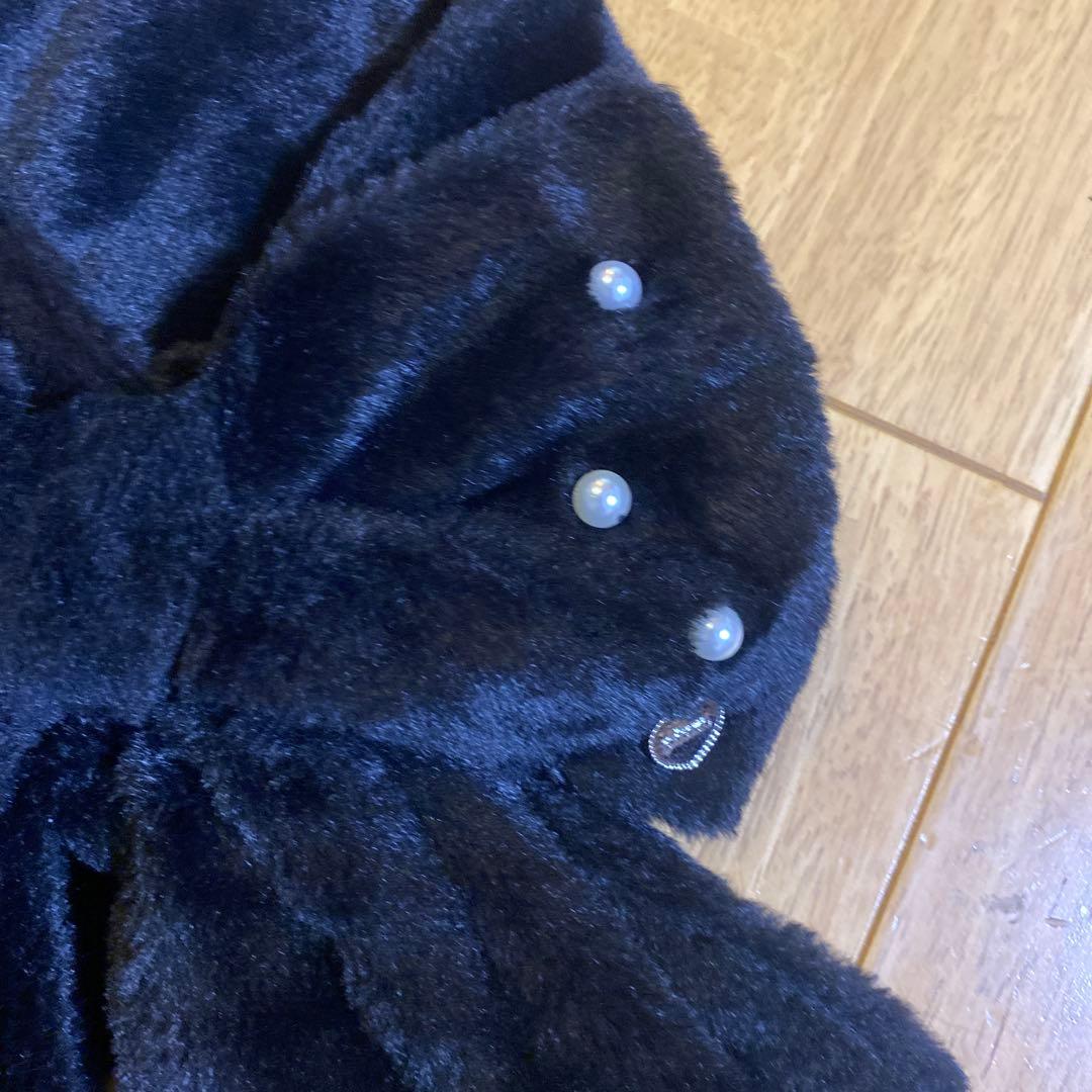 pium ピウム ビッグリボンパールファーティペット ブラック
