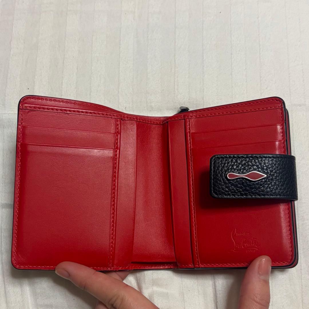 クリスチャンルブタン 二つ折り財布 パロマ ミニウォレット 黒 赤 箱付