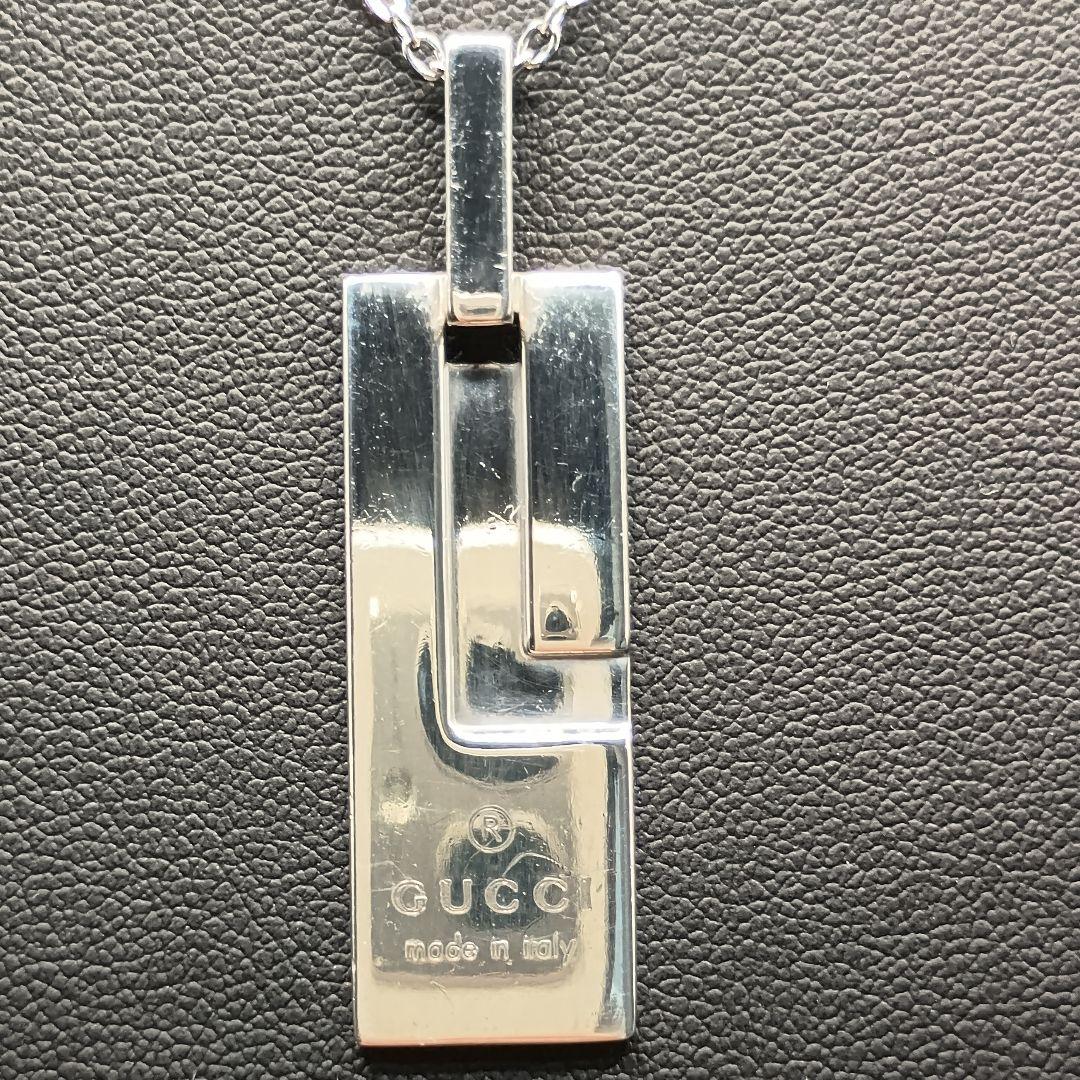 GUCCI Gプレート ネックレス 50cm SILVER925