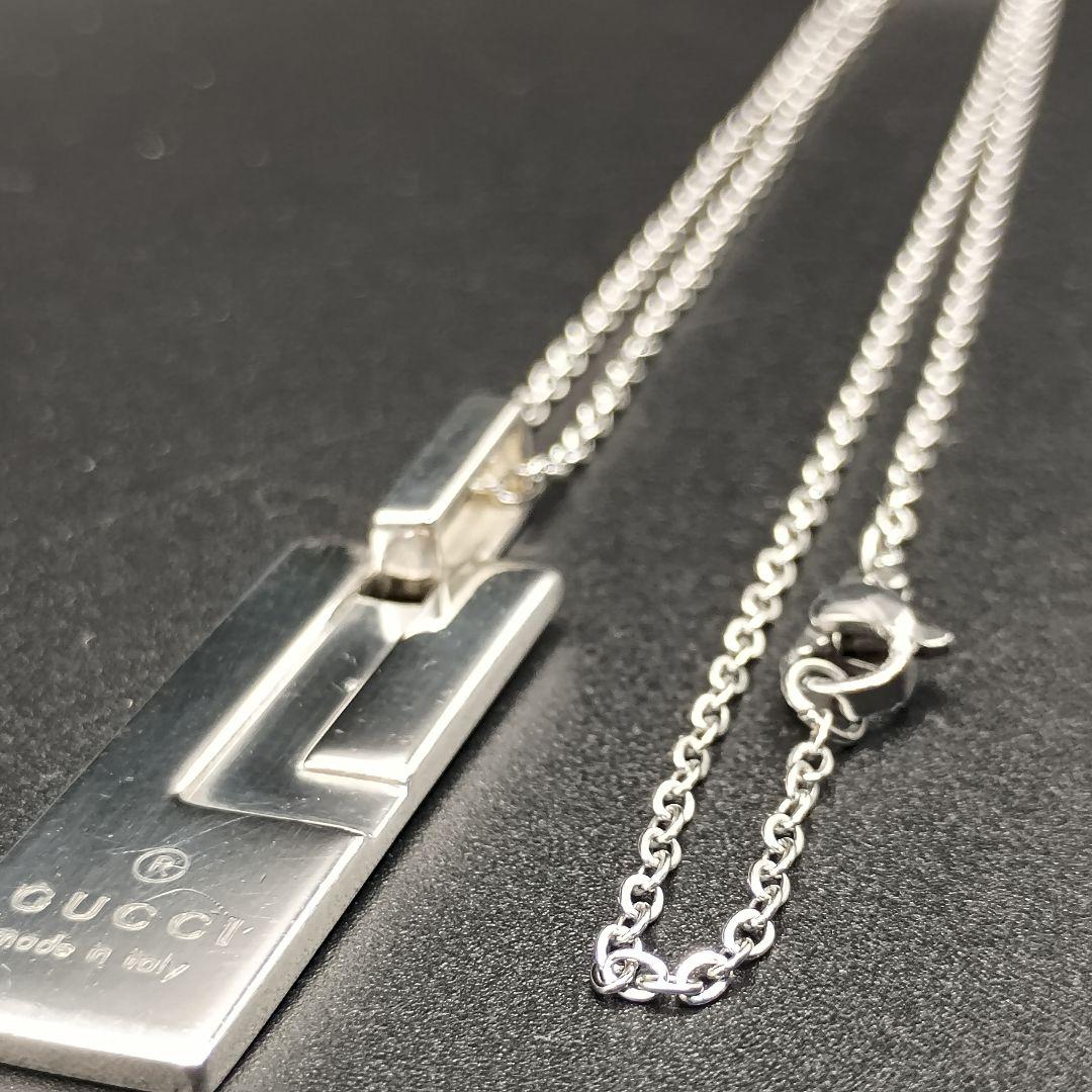 GUCCI Gプレート ネックレス 50cm SILVER925