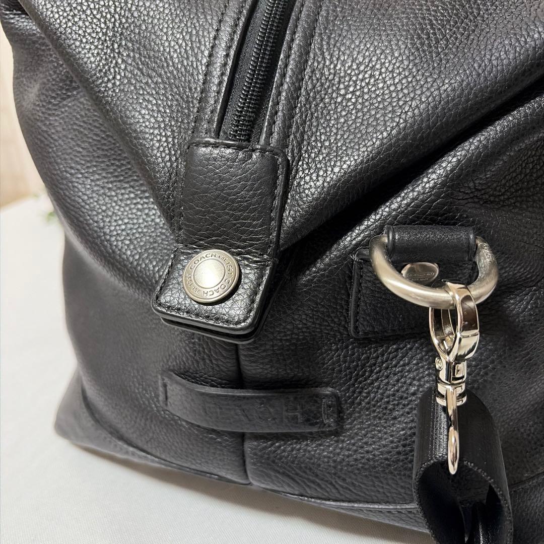 美品 COACH コーチ 2way 本革 シボ レザー ボストンバック