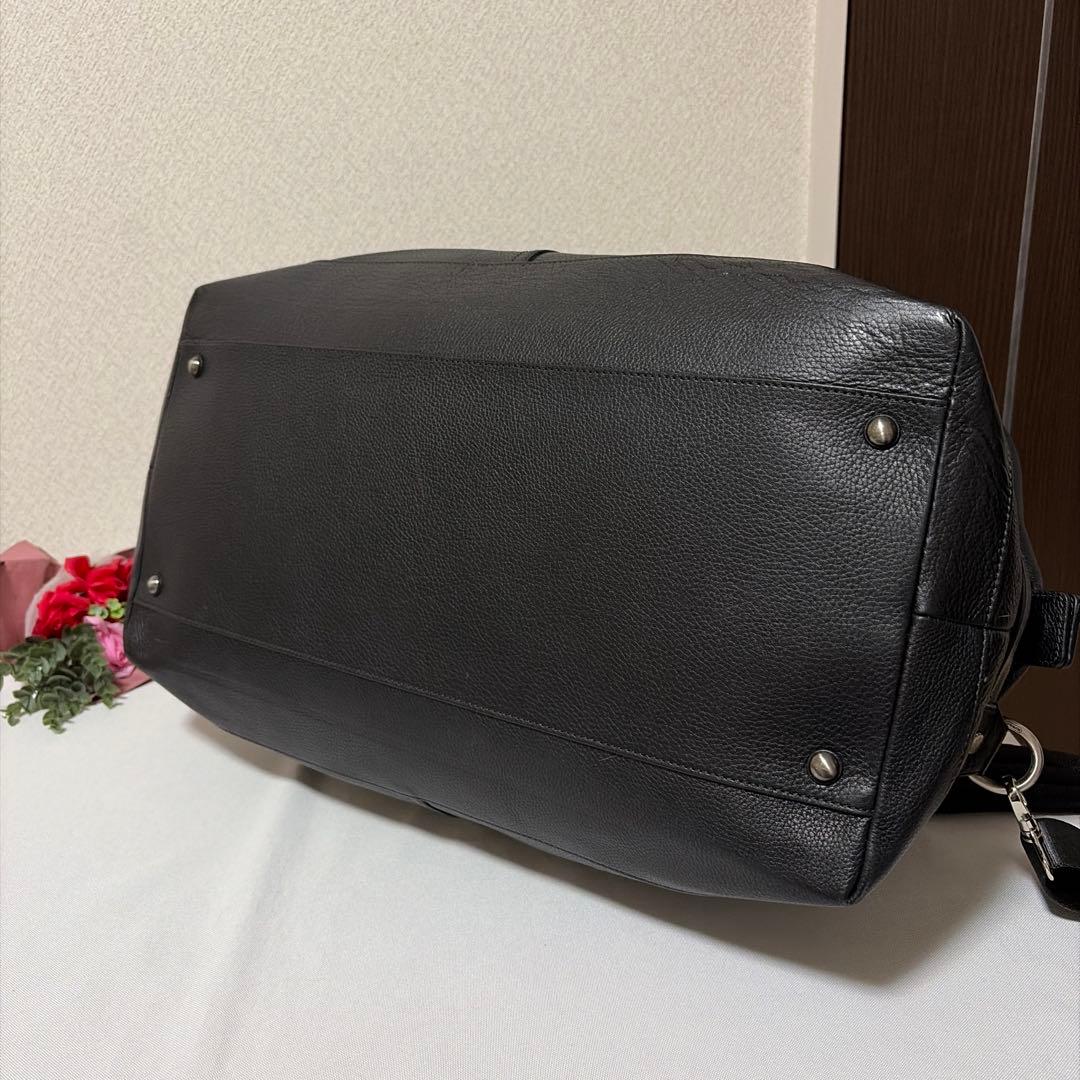 美品 COACH コーチ 2way 本革 シボ レザー ボストンバック