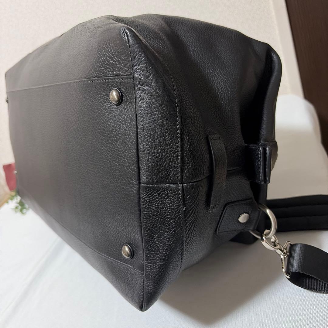 美品 COACH コーチ 2way 本革 シボ レザー ボストンバック