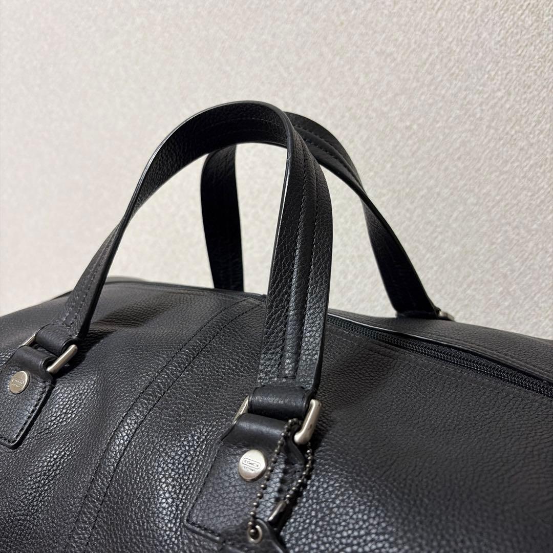 美品 COACH コーチ 2way 本革 シボ レザー ボストンバック