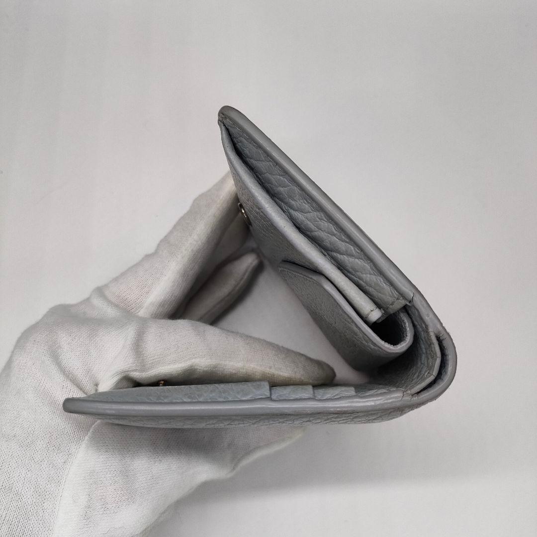 【美品】Maison Margiela 4ステッチ 二つ折財布 ライトグレー