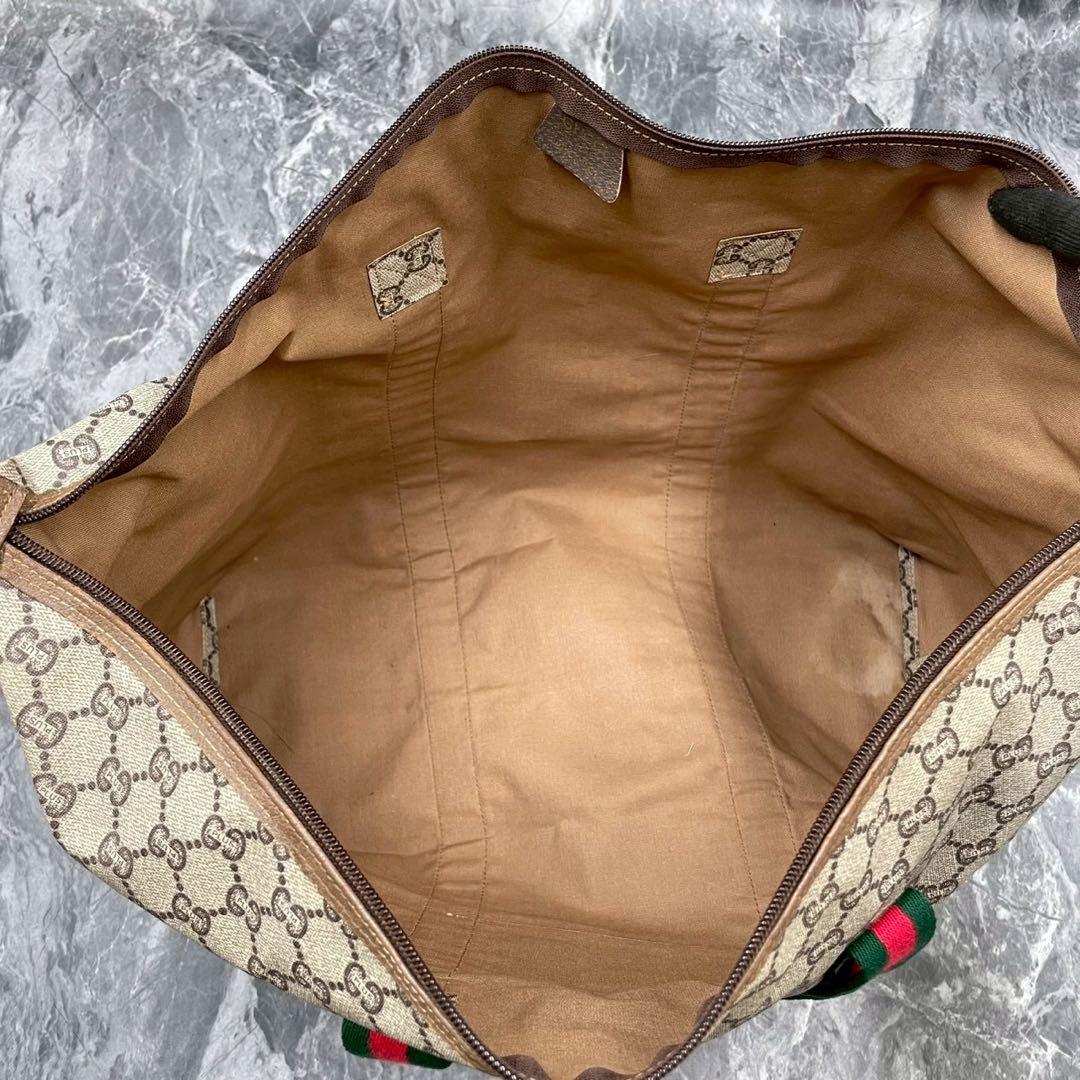 ✨美品✨GUCCI シェリーライン GG ボストンバッグ ブラウン ベージュ