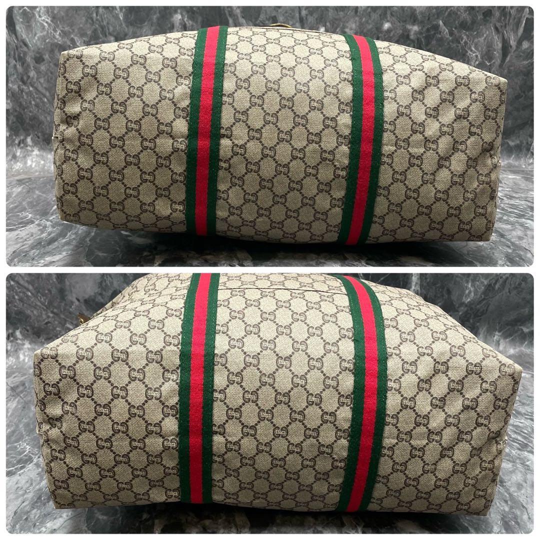 ✨美品✨GUCCI シェリーライン GG ボストンバッグ ブラウン ベージュ