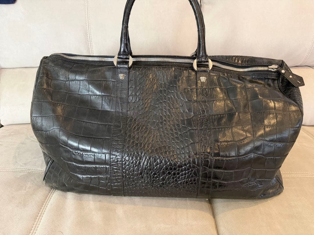⭐︎美品⭐︎Versaceボストンバッグ　クロコダイル風