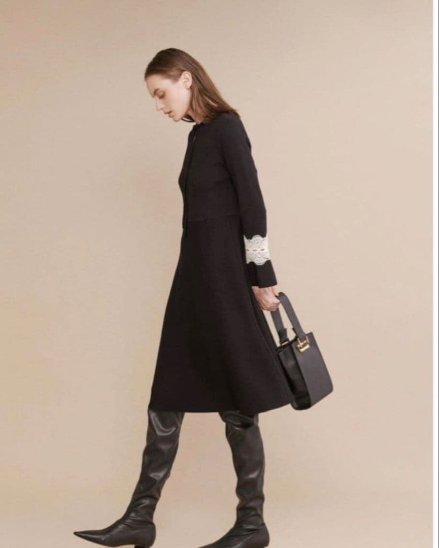 EPOCA ブラック ひざ丈ワンピース 新品