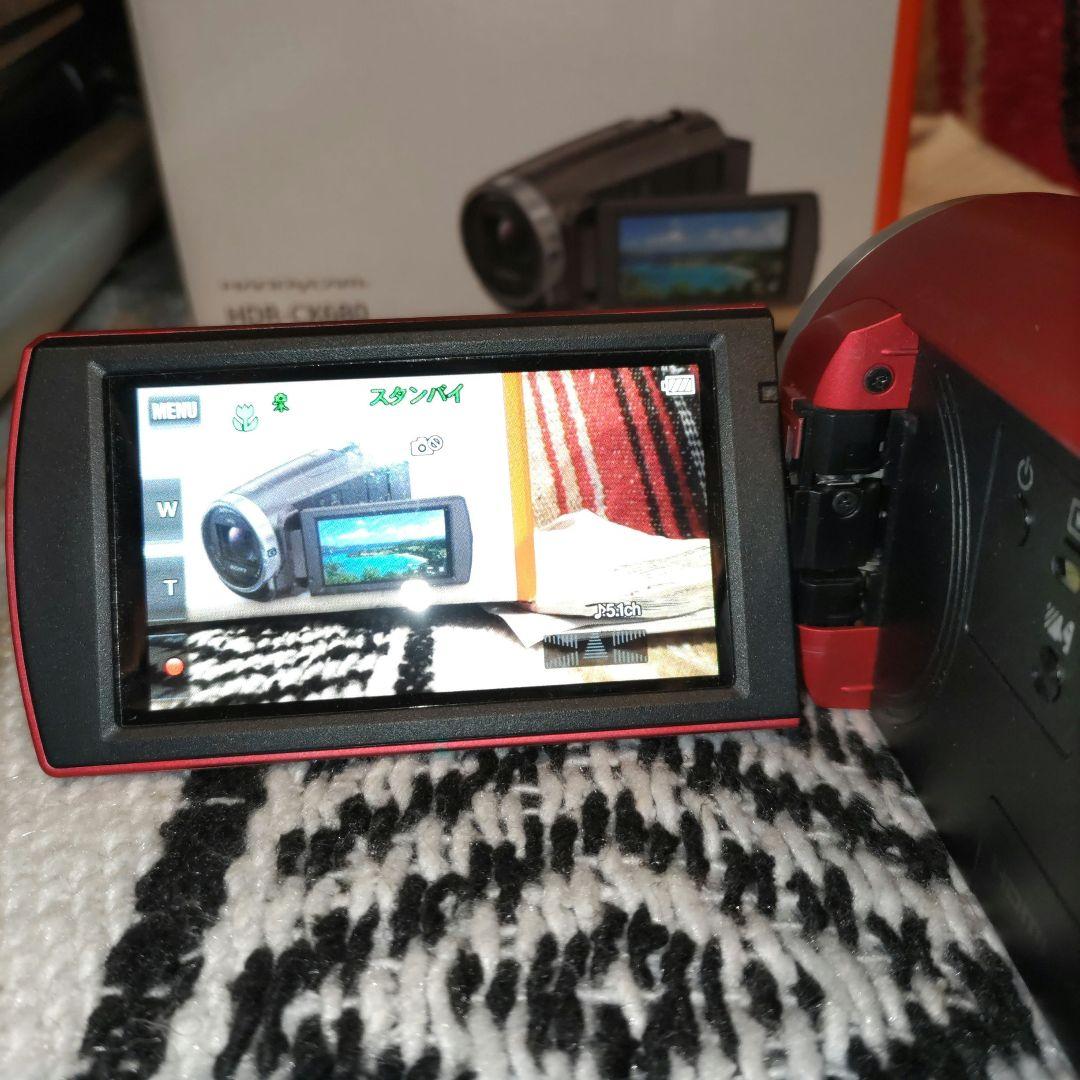 Sony デジタルHD HDR-CX680 ビデオカメラ レッド .SD