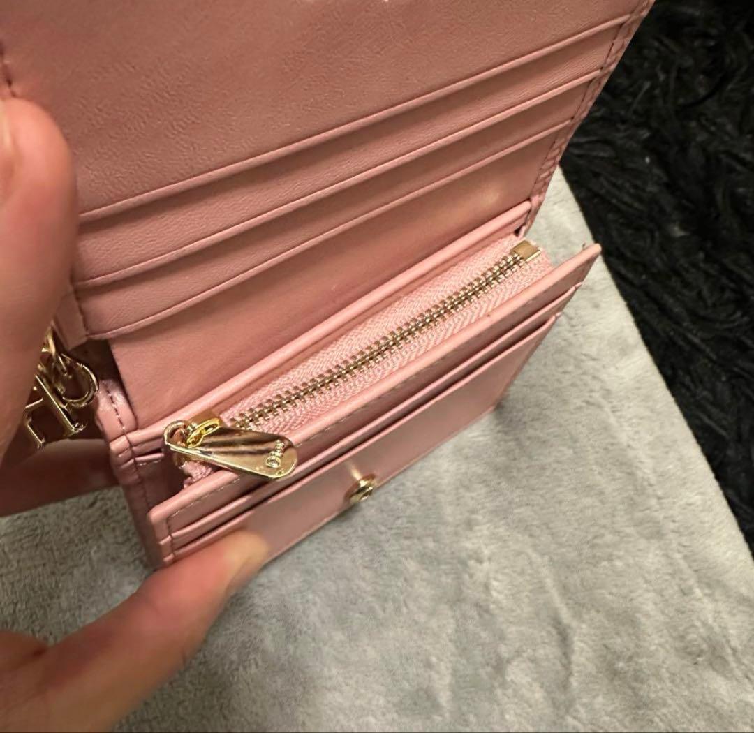 【最終値下げ！】Christian Dior ピンク キルティング 二つ折り財布