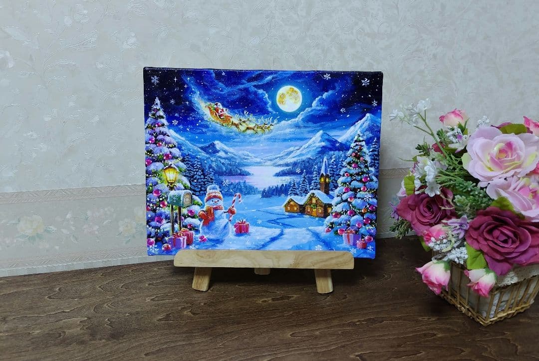 く*ら様 【至福のひととき】アクリル画 F3 風景画 絵画