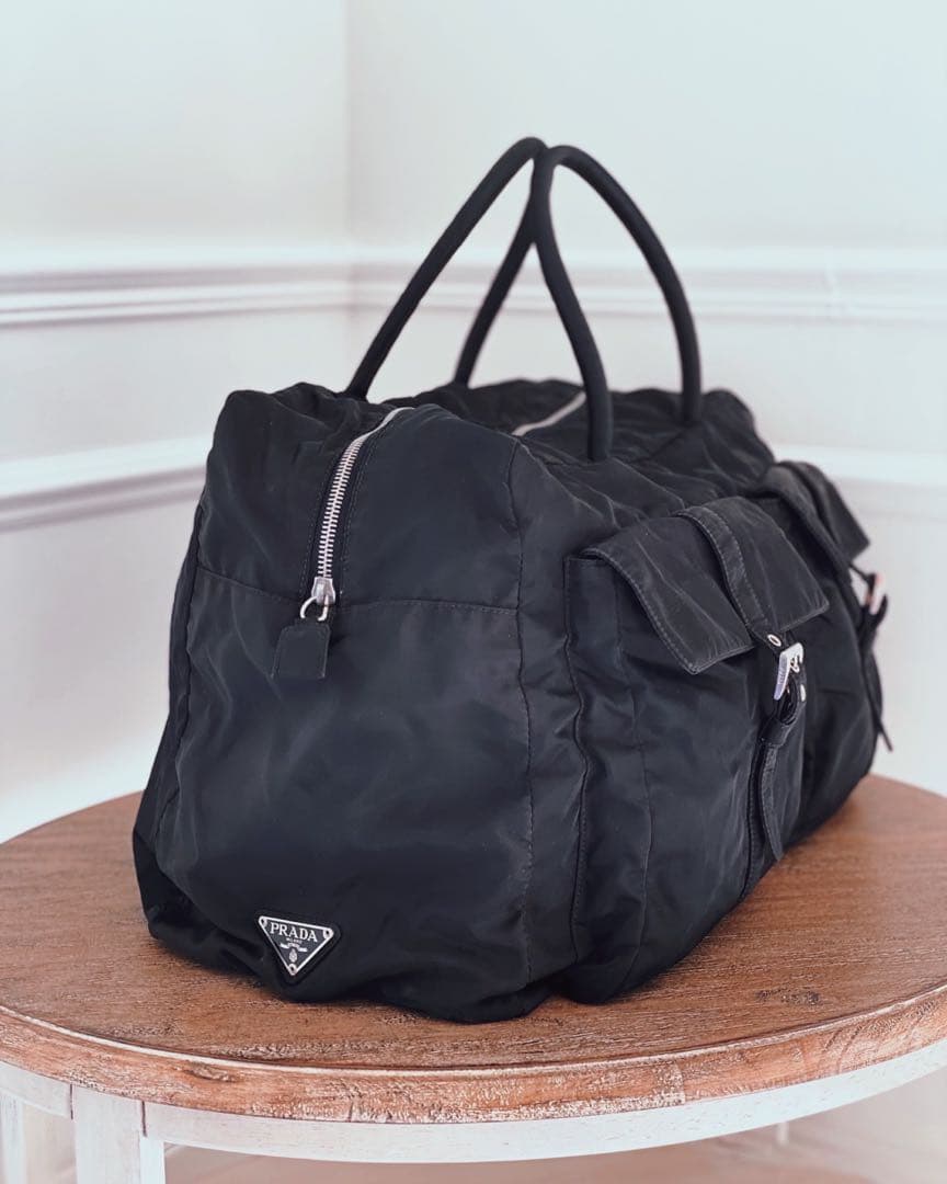【サンサンタ】 PRADA プラダ ブラック ボストンバッグ