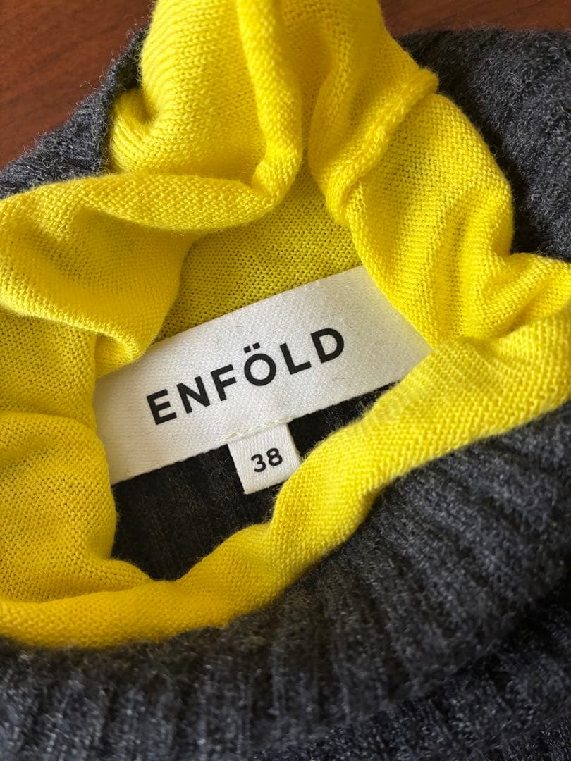 エンフォルド　HIGH-NECK RIB BI-COLOR PULLOVER