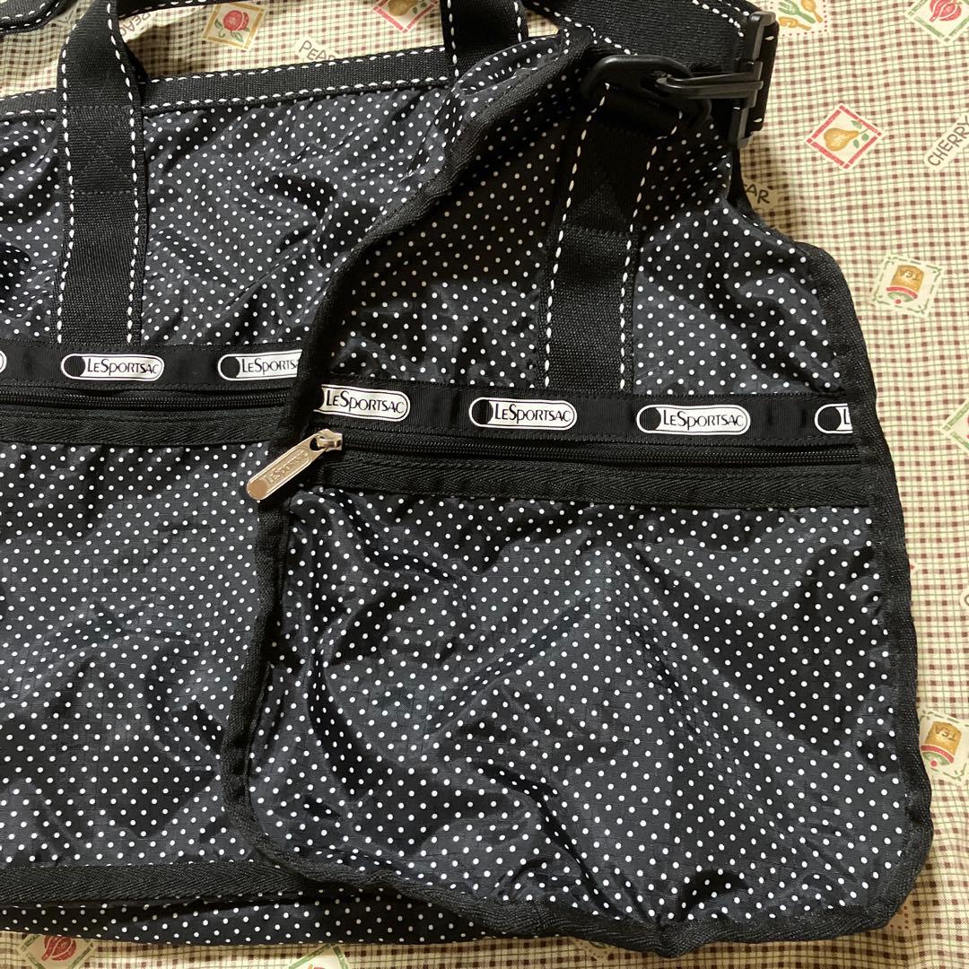 美品 レスポートサック ウィークエンダー ラージ ドット黒 ボストン