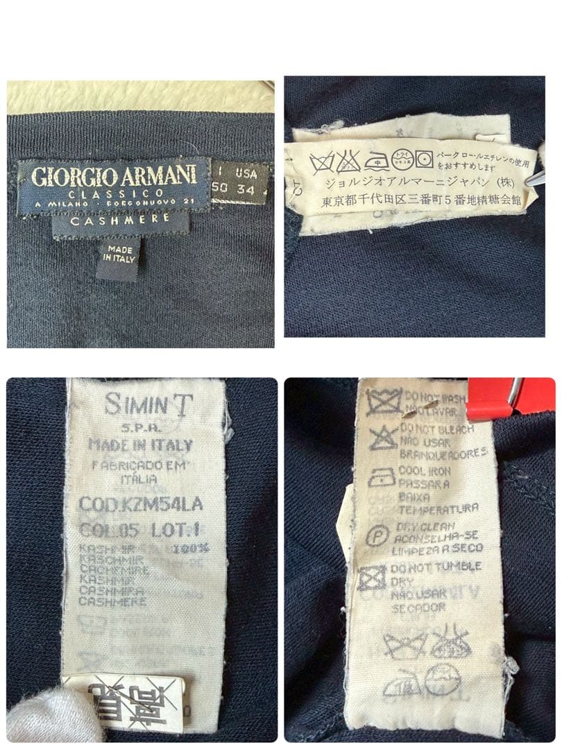 XLサイズ ジョルジオアルマーニ カシミア100% Tシャツ イタリア製