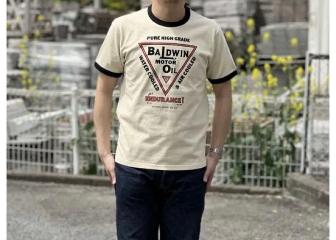 リアルマッコイズ 半袖Tシャツ モーターオイル柄　XL